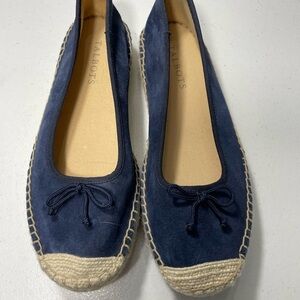 Talbots Blue Espadrille Flats with Bow Detail Size 7 SB-95